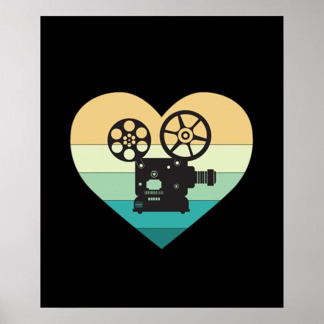 I Liebe Kino Retro Film Projektor Poster (Vorne)