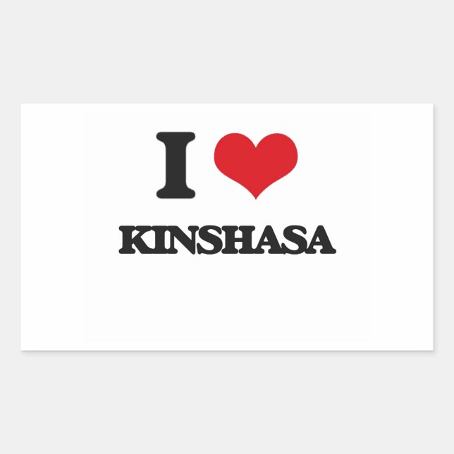 I Liebe Kinshasa Rechteckiger Aufkleber (Vorderseite)