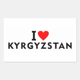 I Liebe Kirgisistans Land wie Herztourismus Rechteckiger Aufkleber