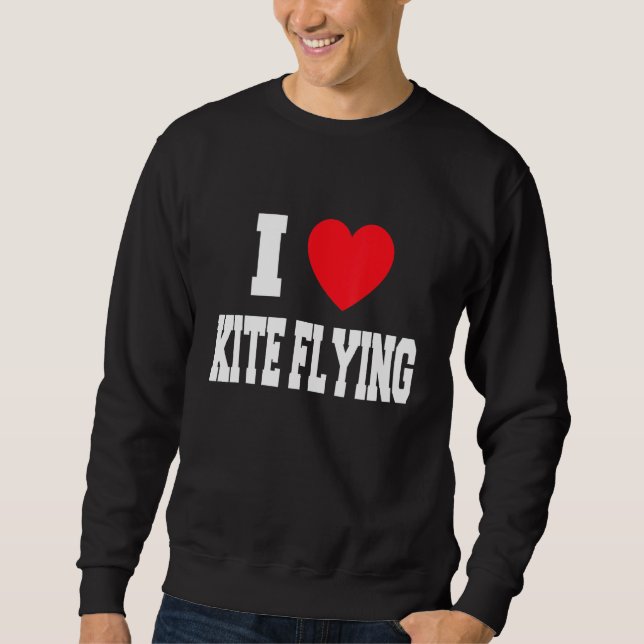 I Liebe Kite Flying Sweatshirt (Vorderseite)
