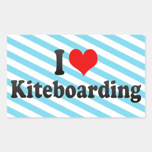 I Liebe Kiteboarding Rechteckiger Aufkleber