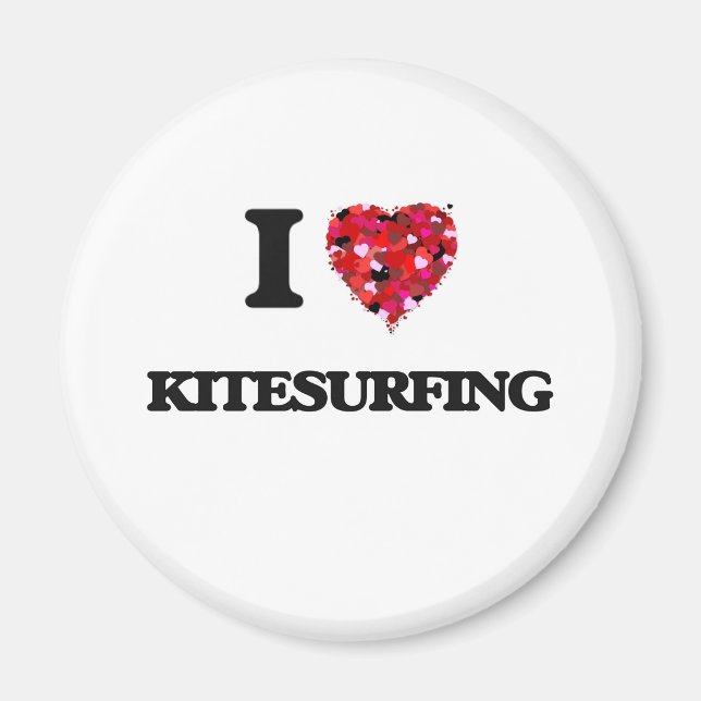I Liebe Kitesurfing Magnet (Vorne)