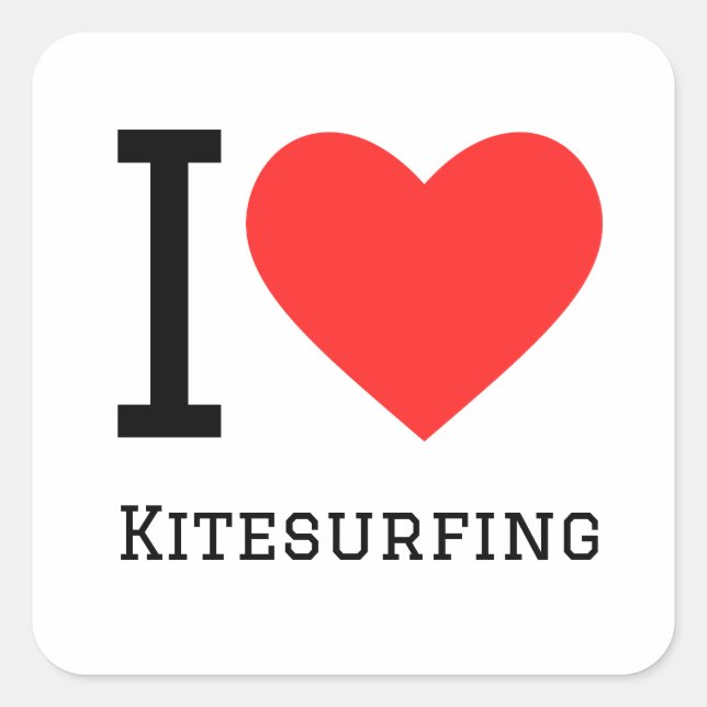 I Liebe Kitesurfing Quadrat Aufkleber (Vorderseite)