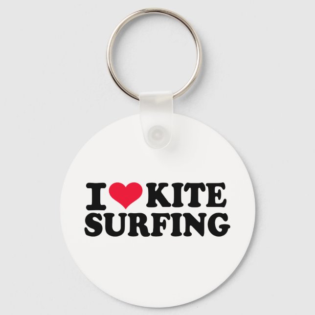 I Liebe Kitesurfing Schlüsselanhänger (Vorderseite)
