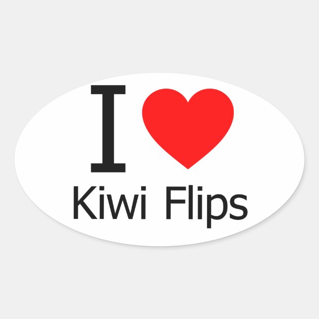 I Liebe Kiwi Drehe Ovaler Aufkleber (Vorderseite)