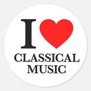 I Liebe Klassische Musik Runder Aufkleber