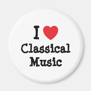 I Liebe Klassisches Musikherz personalisiert Magnet