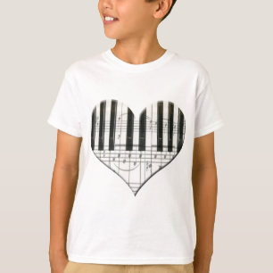I Liebe-Klavier oder Organ-Musik-Herz-Tastatur T-Shirt