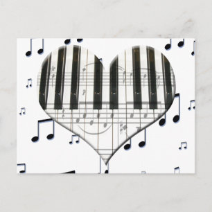 I Liebe Klavier oder Orgelmusik Hörer Tastatur Postkarte