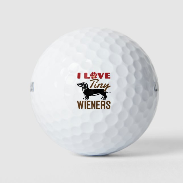 I Liebe Kleine Dackeln Miniatur Dackel Dackel Golfball (Vorderseite)