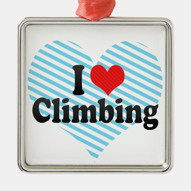 I Liebe-Klettern Silbernes Ornament (Vorne)