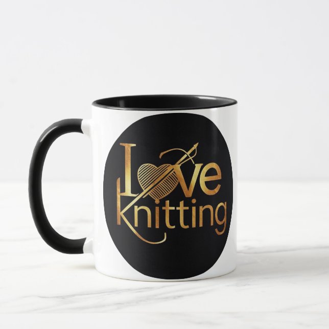 I Liebe Knittern Garnknitter Geschenk Kaffee Tasse (Links)
