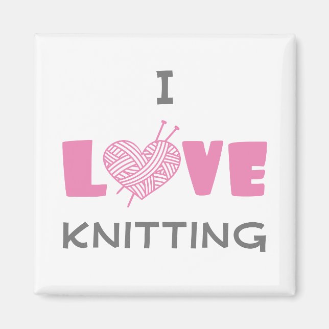 I Liebe Knittern Magnet (Vorne)