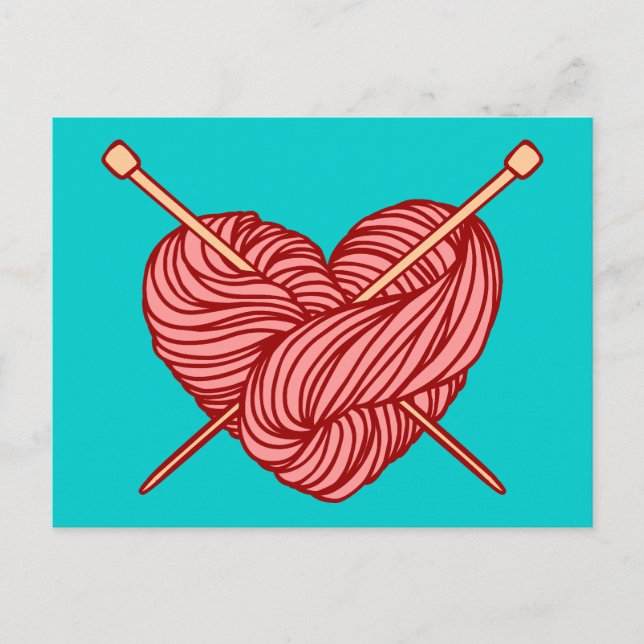 I Liebe Knittern Postkarte (Vorderseite)