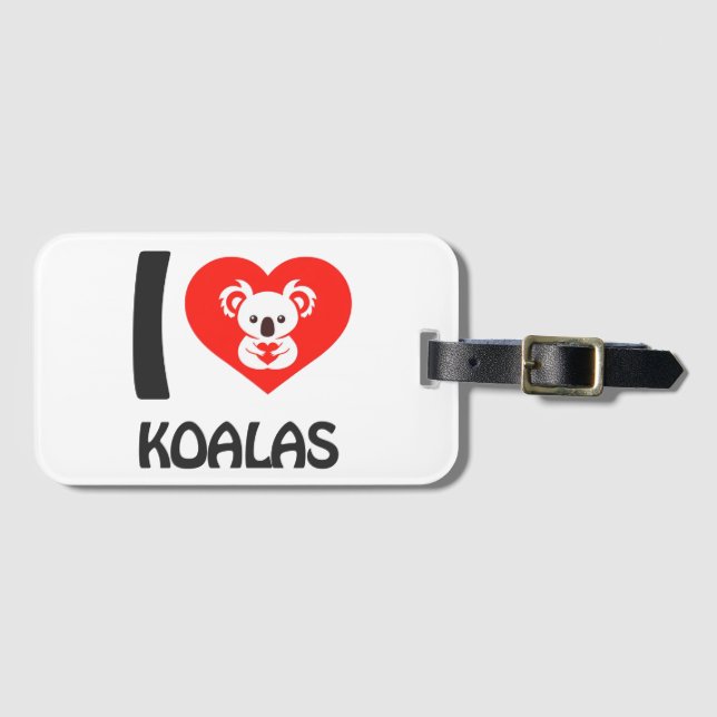I Liebe Koalas Gepäckanhänger (Vorderseite (Horizontal))
