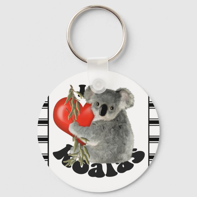 I Liebe Koalas Schlüsselanhänger (Vorderseite)