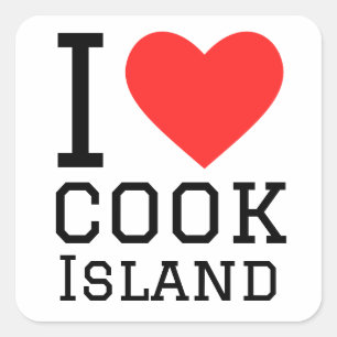 I Liebe kochen Insel Quadratischer Aufkleber