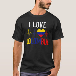 I Liebe Kolumbien Fahne Camiseta Heartbeat Pride M T-Shirt