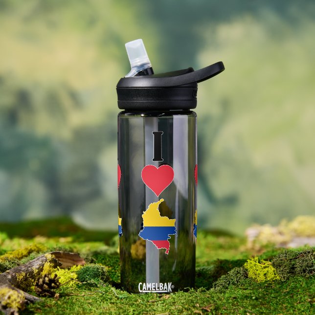 I Liebe Kolumbien Herz kolumbianische Nationalflag Trinkflasche (Außenbereich)
