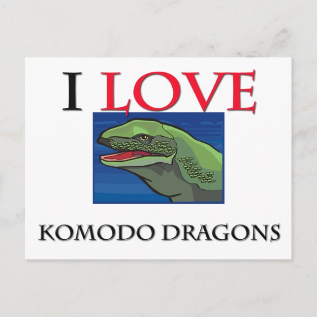 I Liebe Komodo Dragons Postkarte (Vorderseite)