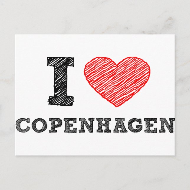 I Liebe Kopenhagen Postkarte (Vorderseite)