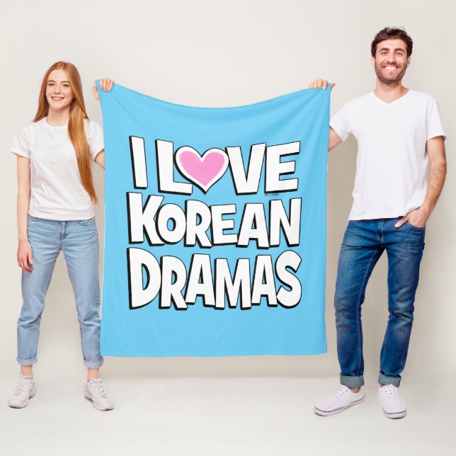 I Liebe Koreanische Dramen Fleecedecke (Beispiel)