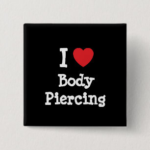 I Liebe Körper Piercing Herz Brauch personalisier Button