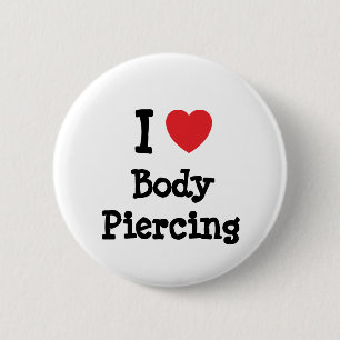 I Liebe Körper Piercing Herz Brauch personalisier Button