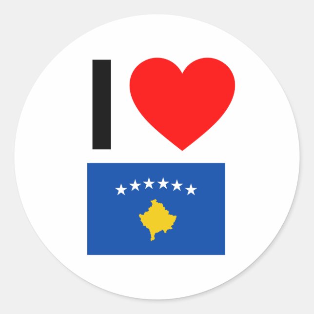 i Liebe kosovo Runder Aufkleber (Vorderseite)