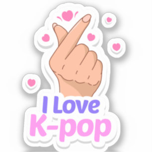 I Liebe Kpop Finger heart Aufkleber
