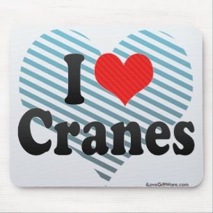 I Liebe-Kräne Mousepad