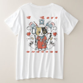I Liebe Krankenpflege - Katzenpflege Große Größe T-Shirt