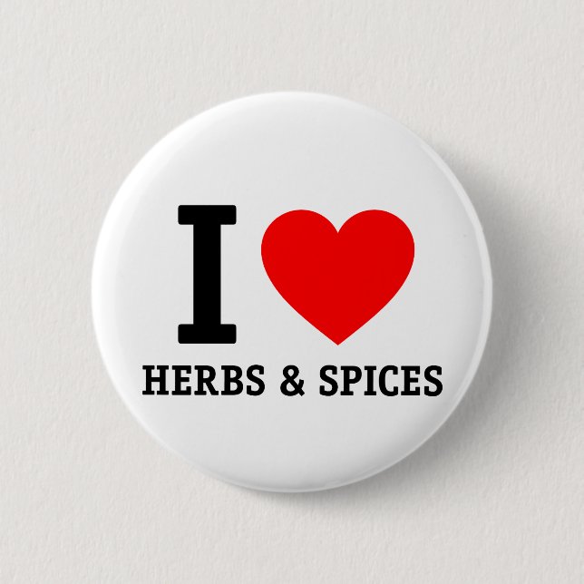 I Liebe Kräuter und Gewürze Button (Vorderseite)
