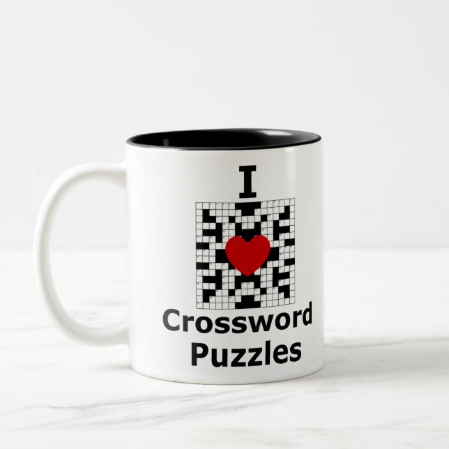 I Liebe-Kreuzworträtsel Zweifarbige Tasse (Links)
