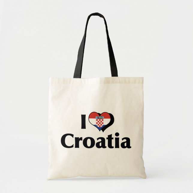I Liebe Kroatien Flagge Tragetasche (Vorne)