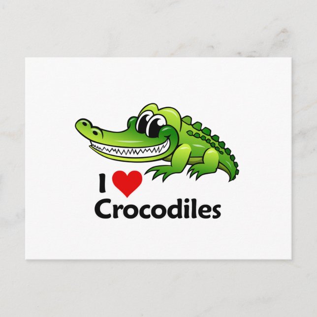 I Liebe Krokodile Postkarte (Vorderseite)