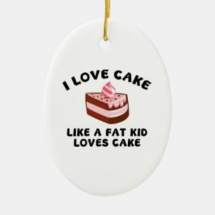 I Liebe-Kuchen wie ein Fett-KinderLiebe-Kuchen Keramik Ornament