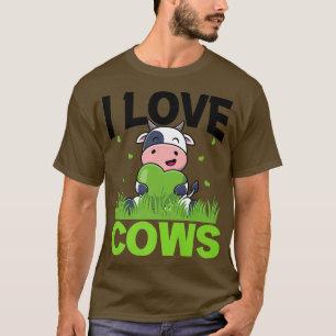 I Liebe Kühe Rinderzucht Bauer Milchkühe Kalb C T-Shirt