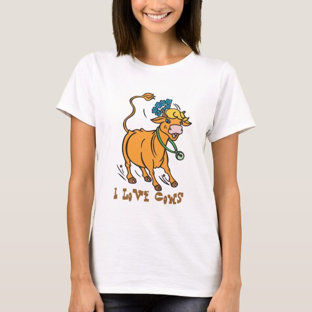 I Liebe Kühe T - Shirt (Vorderseite)