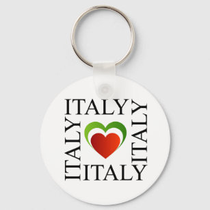 I Liebe kursiv mit italienischer Fahne Schlüsselanhänger