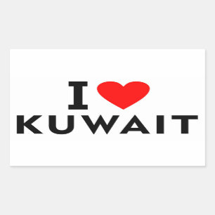 I Liebe Kuwait Land wie Herztourismus Rechteckiger Aufkleber