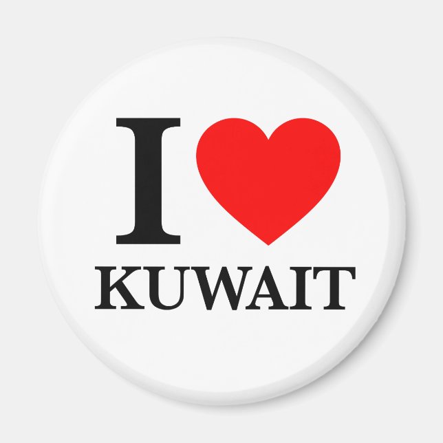 I Liebe Kuwait Magnet (Vorne)