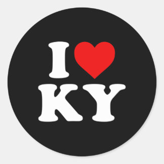 I Liebe Ky Heart Kentucky Runder Aufkleber