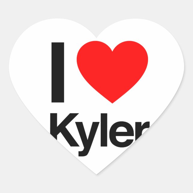 i Liebe kyler Herz-Aufkleber (Vorderseite)