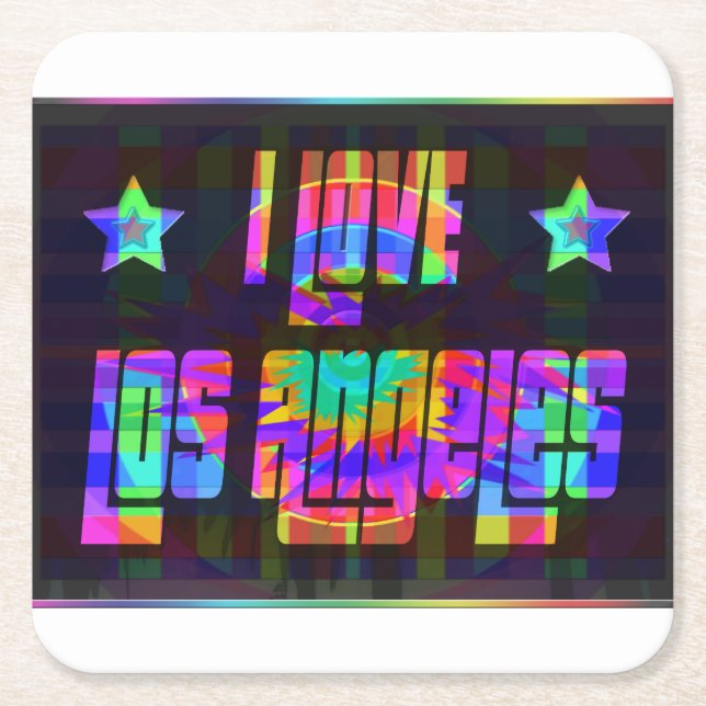 I LIEBE LA Beautiful Neon Untersetzer (Vorderseite)