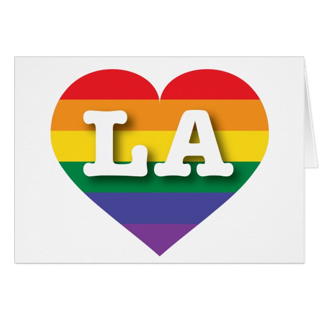I Liebe LA Gay Pride Rainbow Heart (Vorderseite (Horizontal))