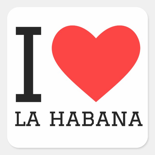 I Liebe la habana Quadratischer Aufkleber (Vorderseite)