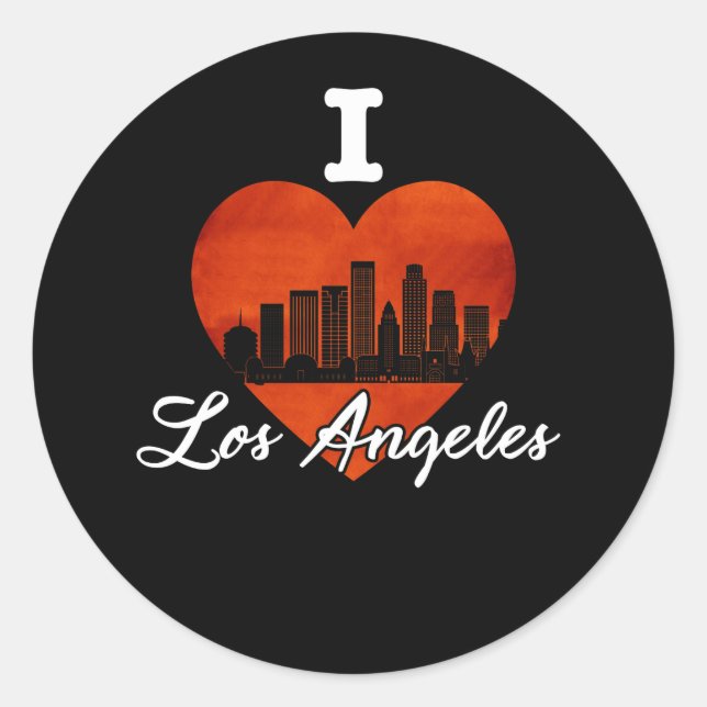 I Liebe LA Los Angeles Runder Aufkleber (Vorderseite)