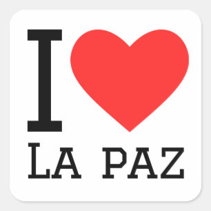 I Liebe la Paz Quadratischer Aufkleber