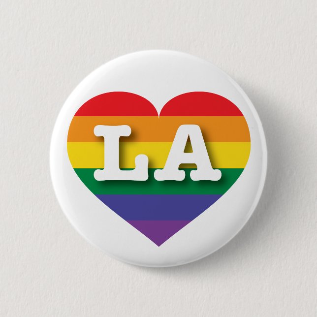 I Liebe LA Rainbow Heart Button (Vorderseite)